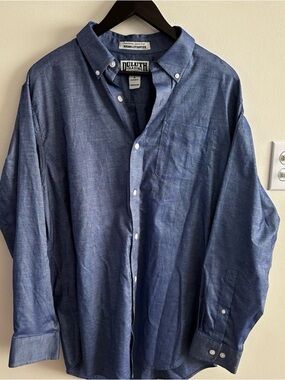 Duluth Trading Co Wrinkle Fighter Relaxed Fit Long Sleeve Button Down Medium